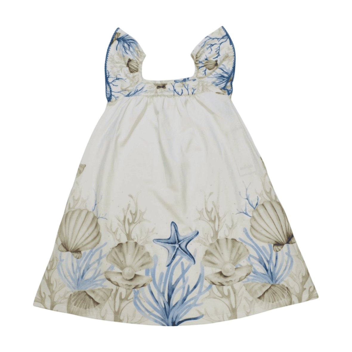 Vestido Manga Curta Estampa Fundo do Mar 2000702 – Milon