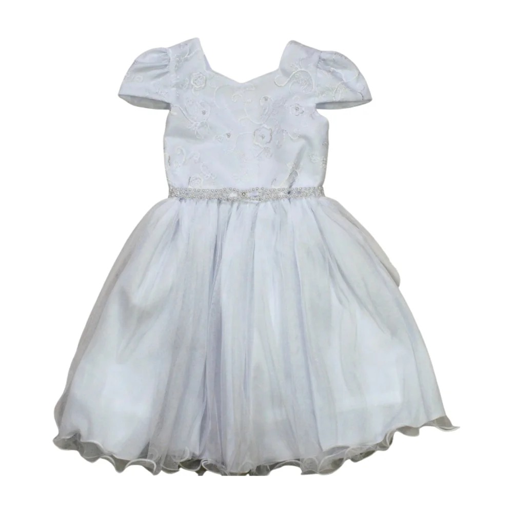 Vestido Tecido com Tule Bordado H1143 – Heloisa