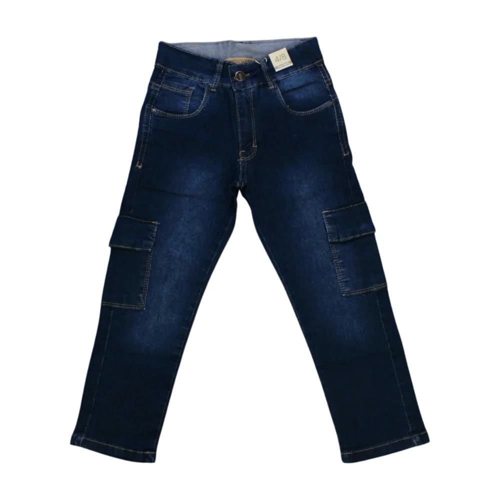 Calça Jeans Cargo Masculina com Regulagem no Cós 4438 – Paparrel