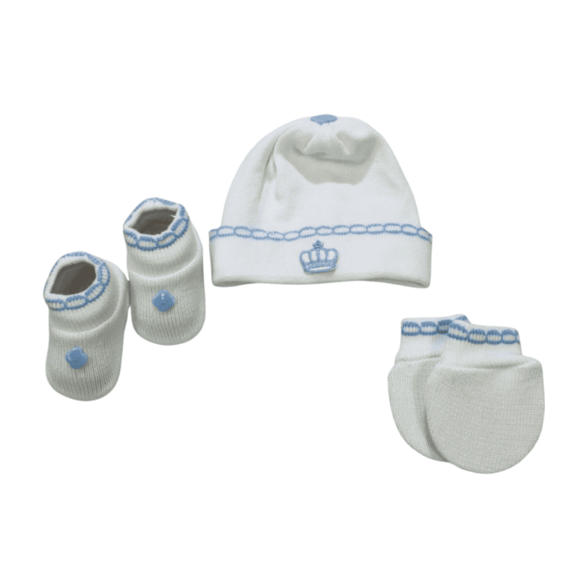 Kit Touca, Luva e Sapatinho 3 Peças Coroa 1009 – Tricart