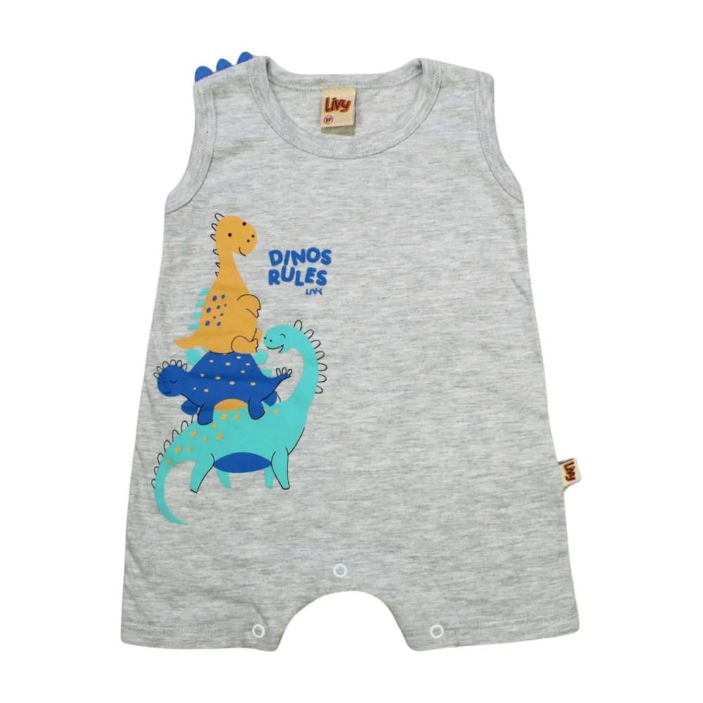 Macacão Banho de Sol  Masculino Estampa Dino 8940 – Livy