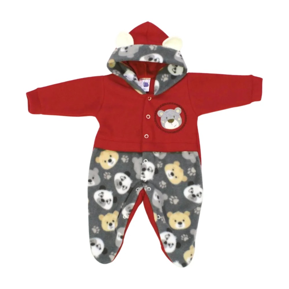 Macacão Longo Soft Masculino com Touca Urso 1095 – Celui