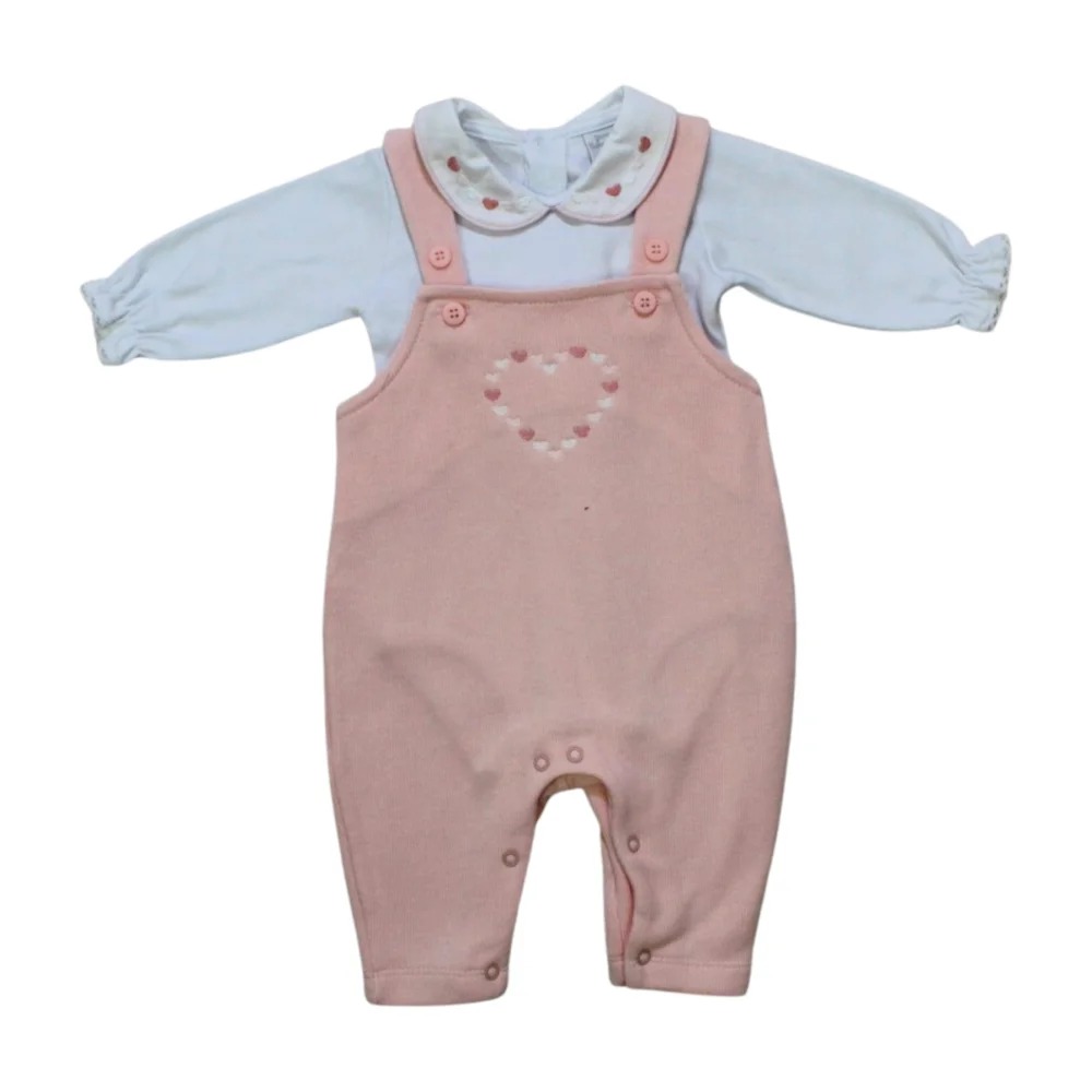 Macacão Tricô com Body Feminino Bordado Coração 3056 – Zumm Caramello