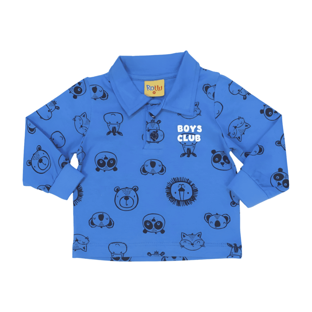 Polo Manga Longa Estampada Bichos 17203-1 – Rolu