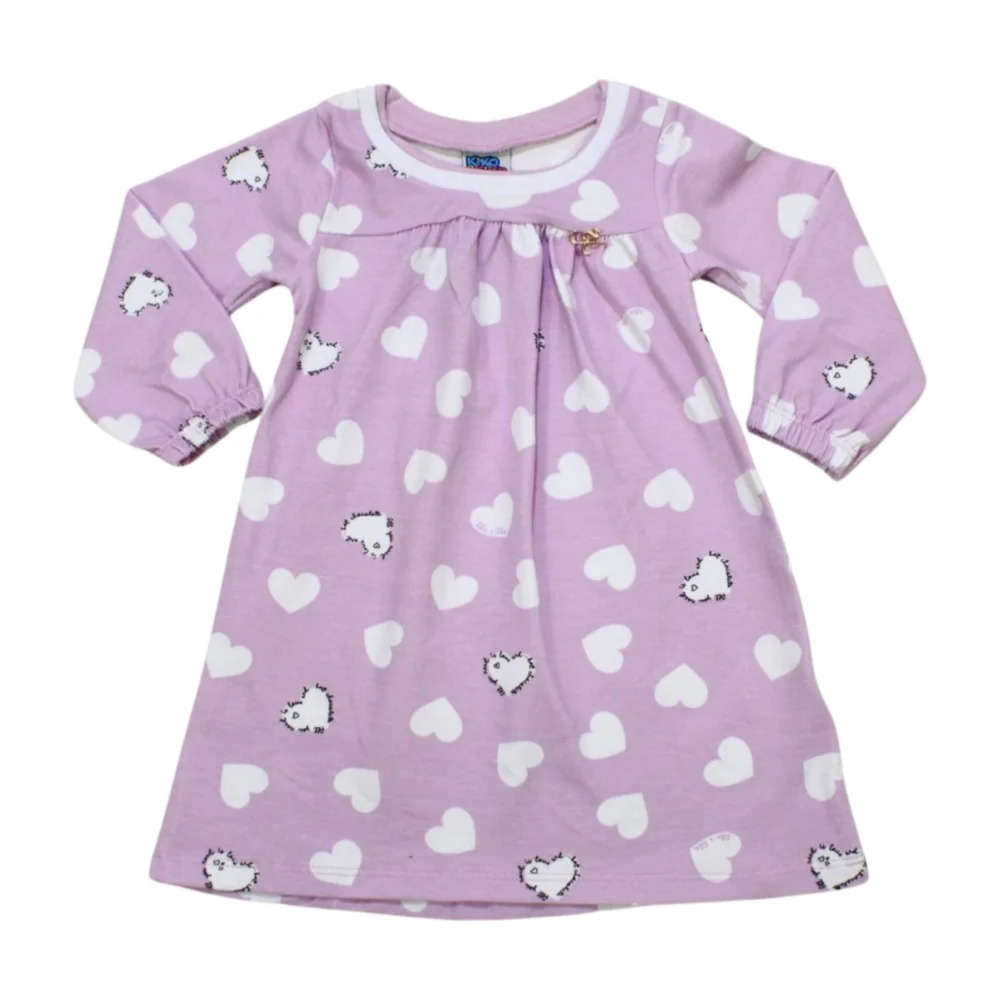 Vestido Manga Longa Corações 12251 – Kiko