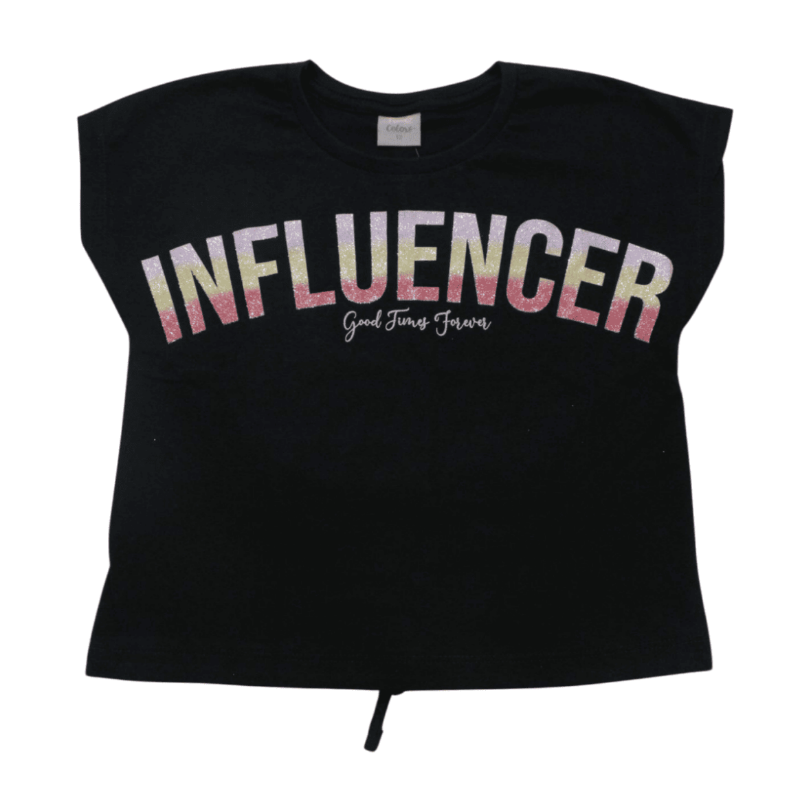 Blusa Cropped Manga Curta Estampa Influencer 22352 – Two Colors