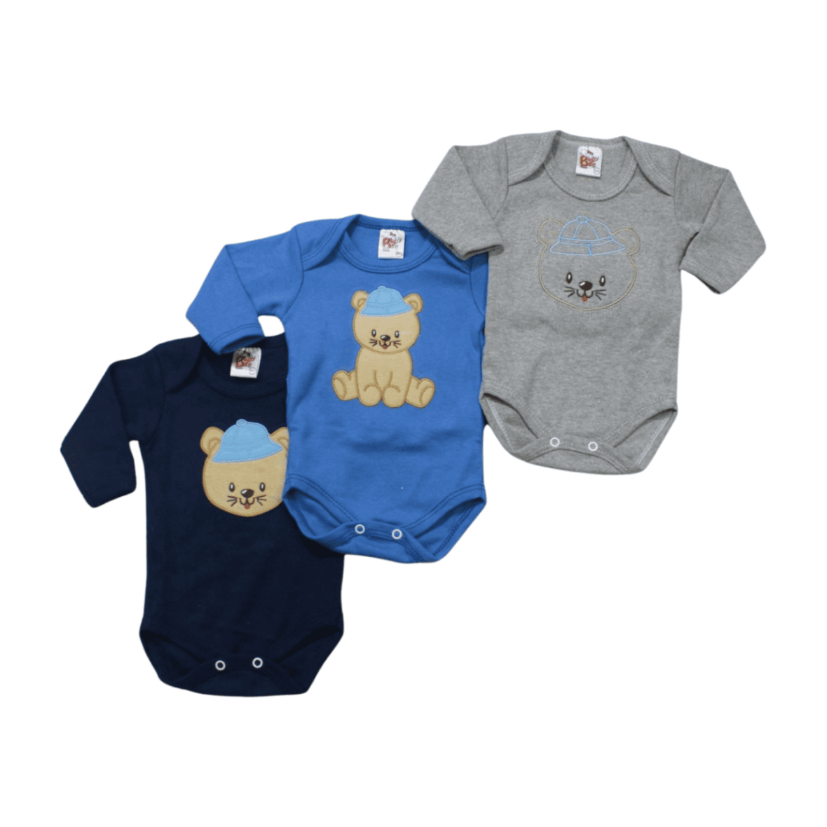 Body Manga Longa  Masculino Bordado 882 – Baby Bee