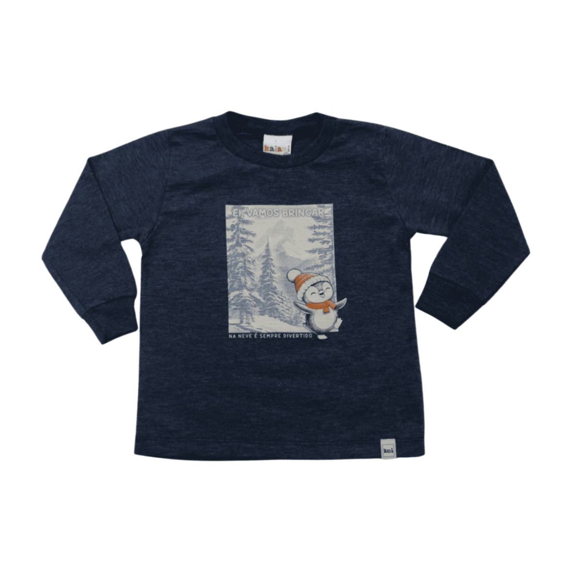 Camiseta Flamê Manga Longa Estampa Pinguim 11718 – Kaiani