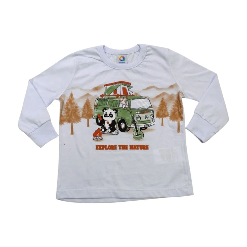 Camiseta Manga Longa Estampa Panda 70265 – Alenice