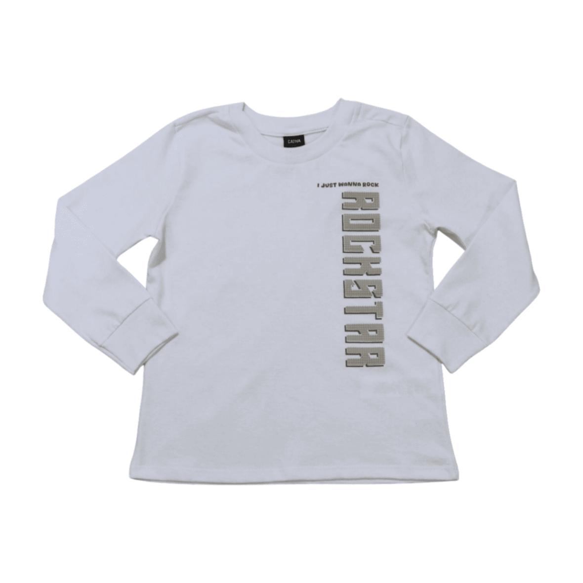 Camiseta Manga Longa Estampa Rockstar C60672 – Cativa