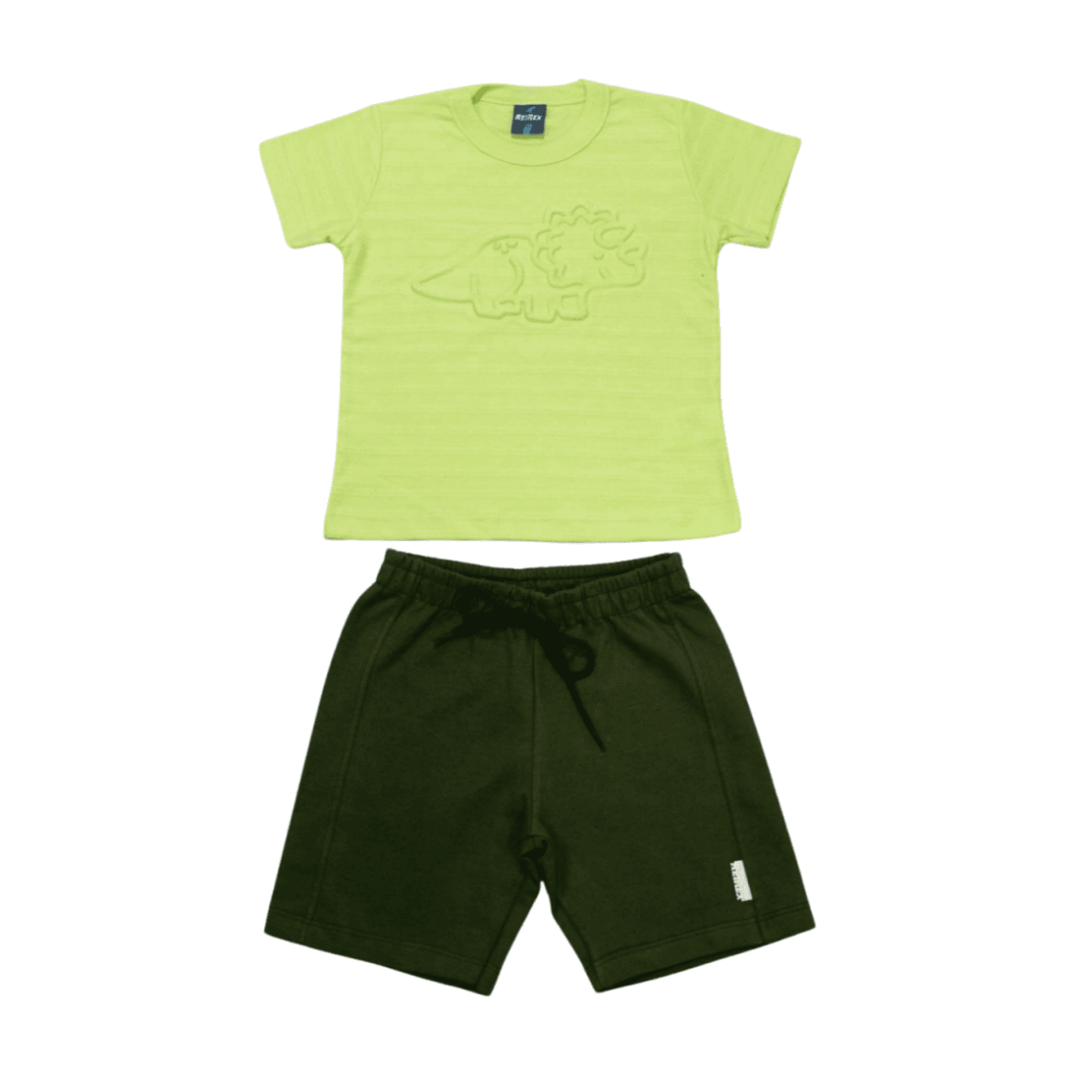 Conjunto Masculino Camiseta Estampa Dino e Bermuda Moletinho 47026 – Rei Rex