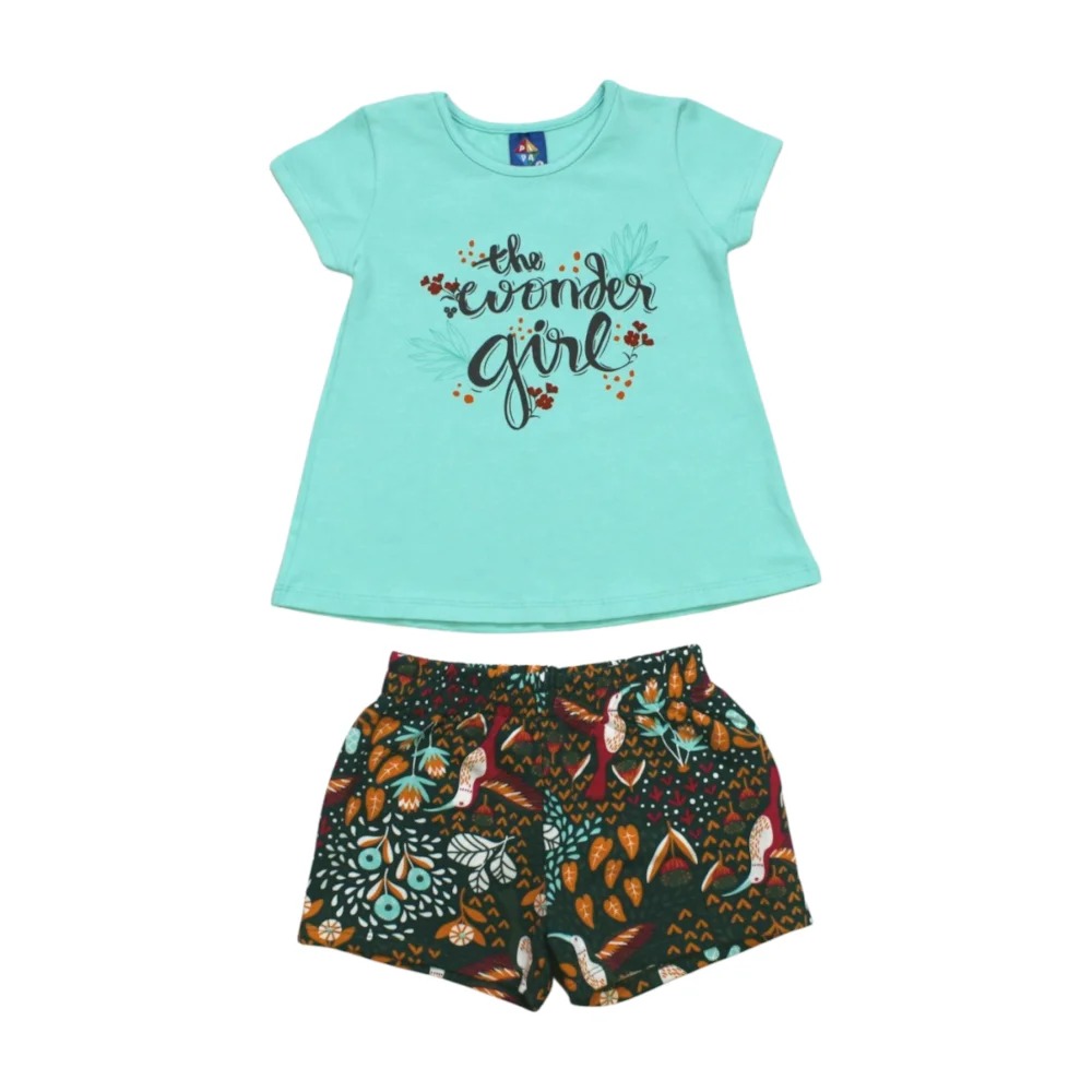 Conjunto Feminino Blusa e Shorts Estampas Sortidas 9000872 – Pipa