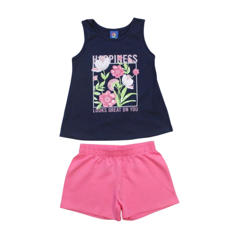 Conjunto Feminino Blusa e Shorts Estampas Sortidas 9000873 – Pipa