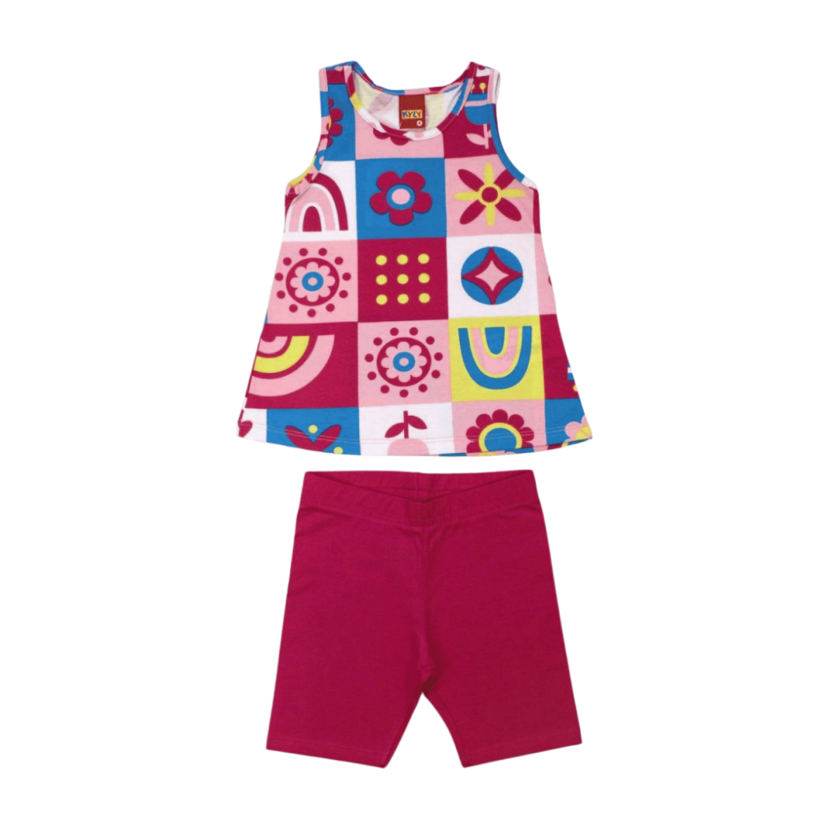 Conjunto Feminino Blusa Estampada Flores e Bermuda 1001010 – Kyly