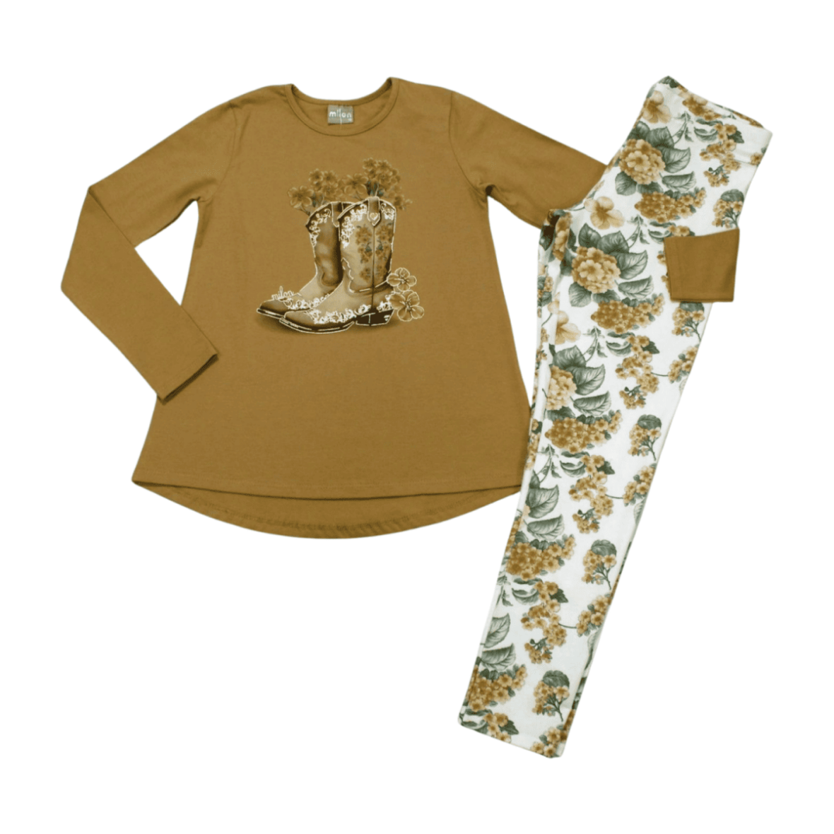 Conjunto Longo Feminino Blusa e Legging Floral 2000790 – Milon