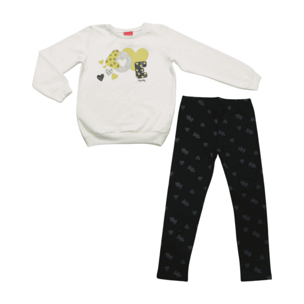 Conjunto Longo Feminino Blusão e Legging Estampa Corações 60474 – Kely Kety