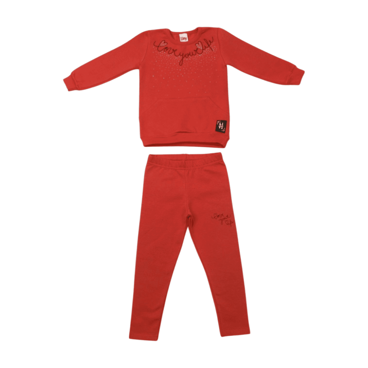 Conjunto Longo Feminino Blusão Love e Legging 9013 – Livy