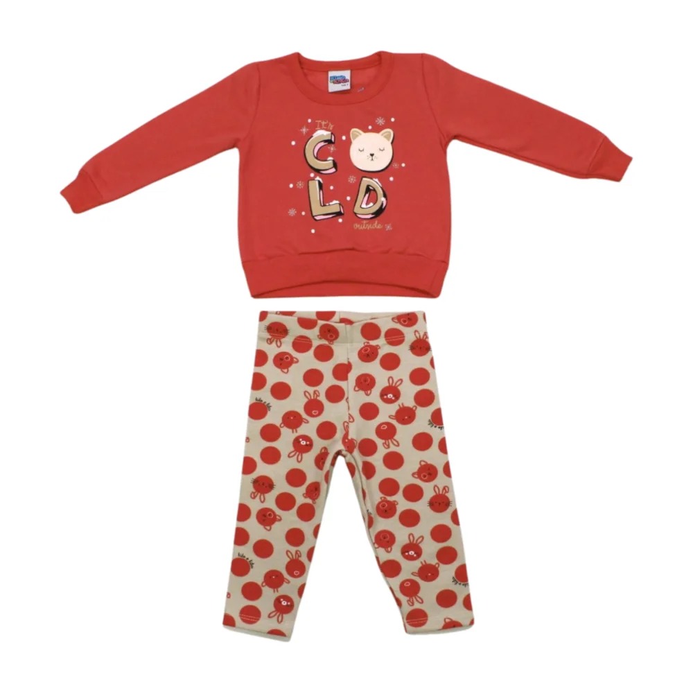 Conjunto Longo Feminino Blusão Moletom Cold e Legging 12231 – Kiko