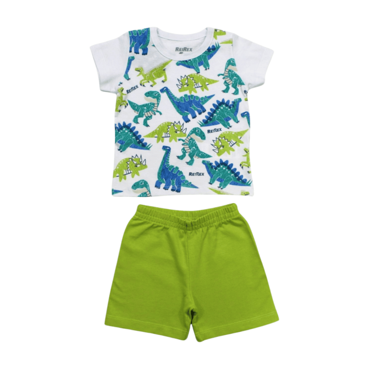 Conjunto Masculino Camiseta Estampa Dinos e Bermuda Moletinho 47002 – Rei Rex