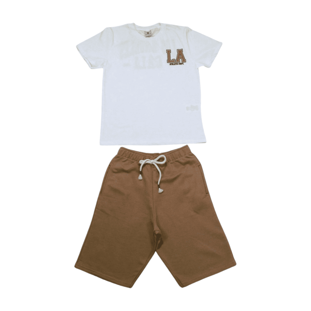 Conjunto Masculino Camiseta Estampa Los Angeles e Bermuda Moletinho 8131 – By Gus