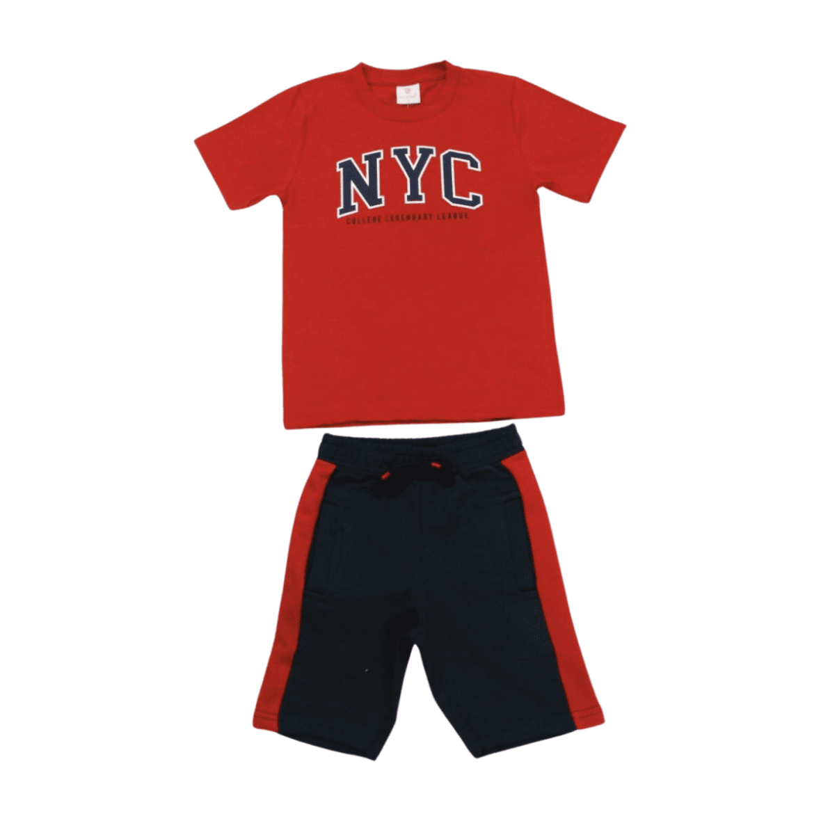 Conjunto Masculino Camiseta Estampa NYC e Bermuda Moletinho 8110 – By Gus