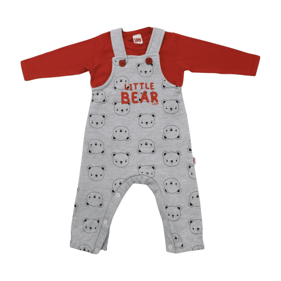 Macacão Masculino Moletom Ursos com Camiseta 2 Peças 8444 – Livy