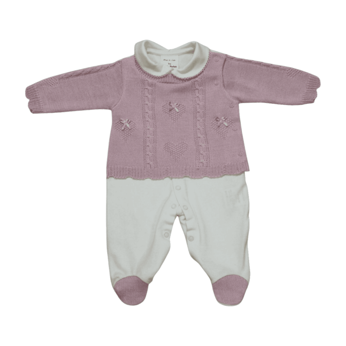 Macacão Suedine Longo com  Tricô Feminino 7581 – Beth Bebê