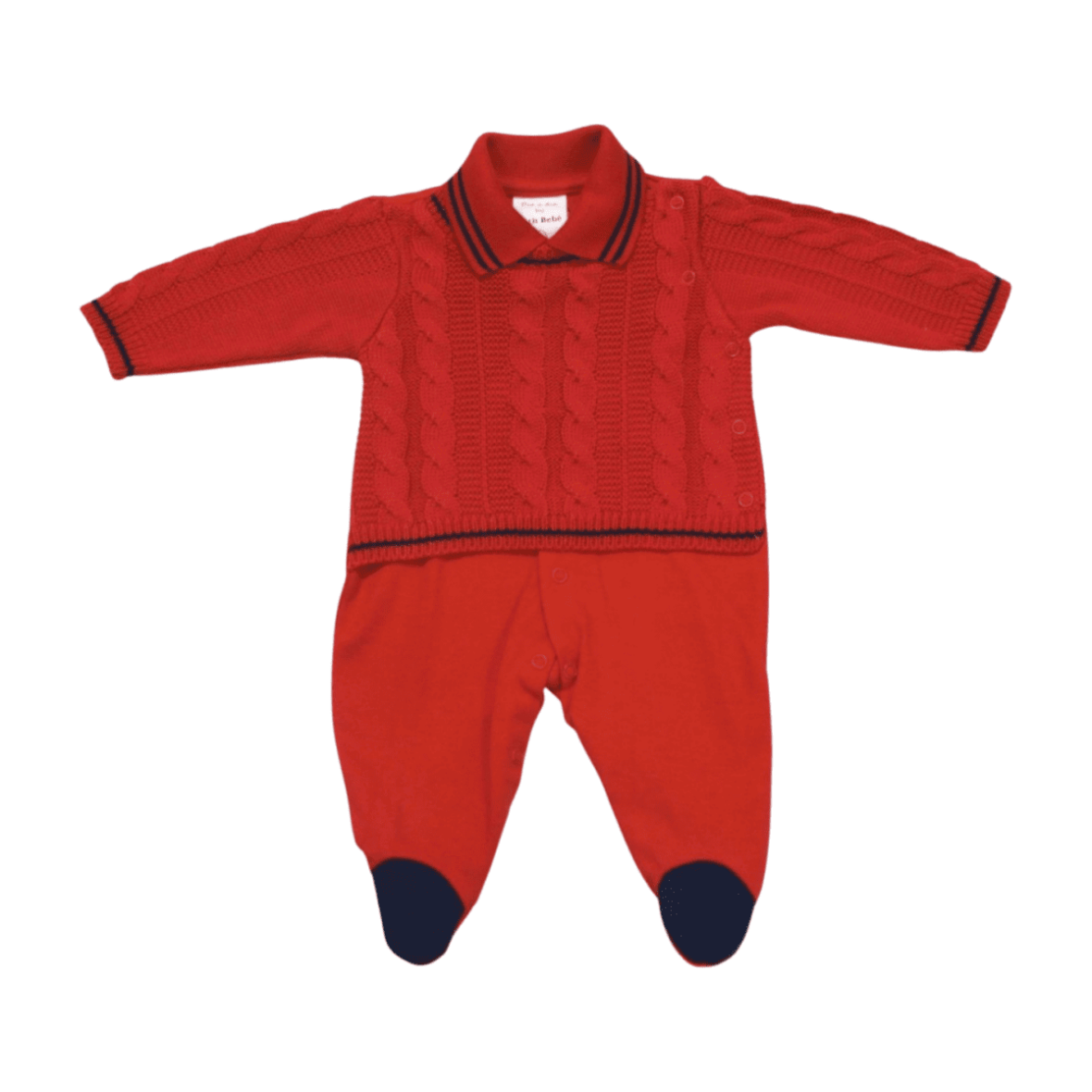 Macacão Suedine Longo com  Tricô Masculino  7580 – Beth Bebê