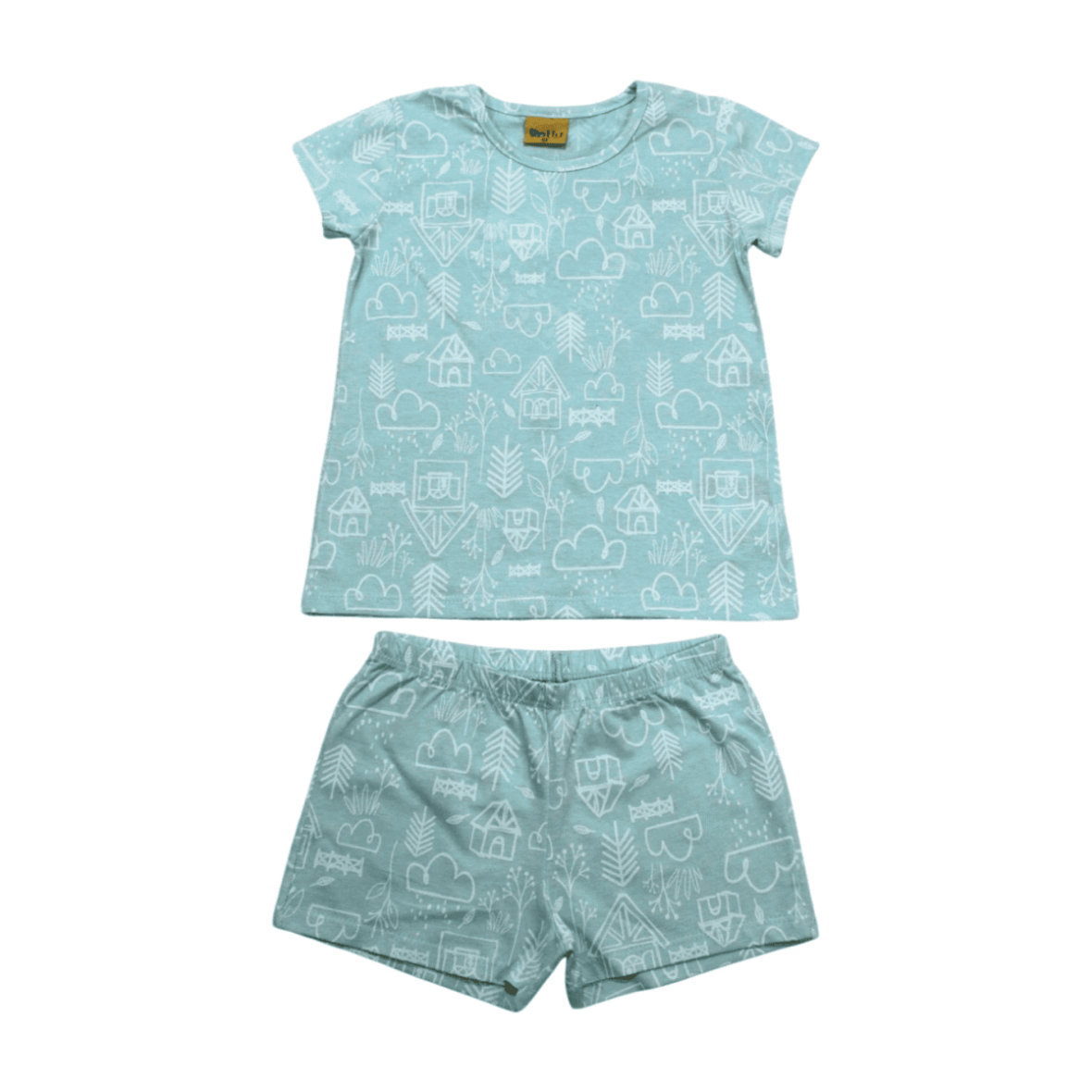Pijama Malha Curto Feminino Estampa Coração Brilha no Escuro 22194 – Rollu