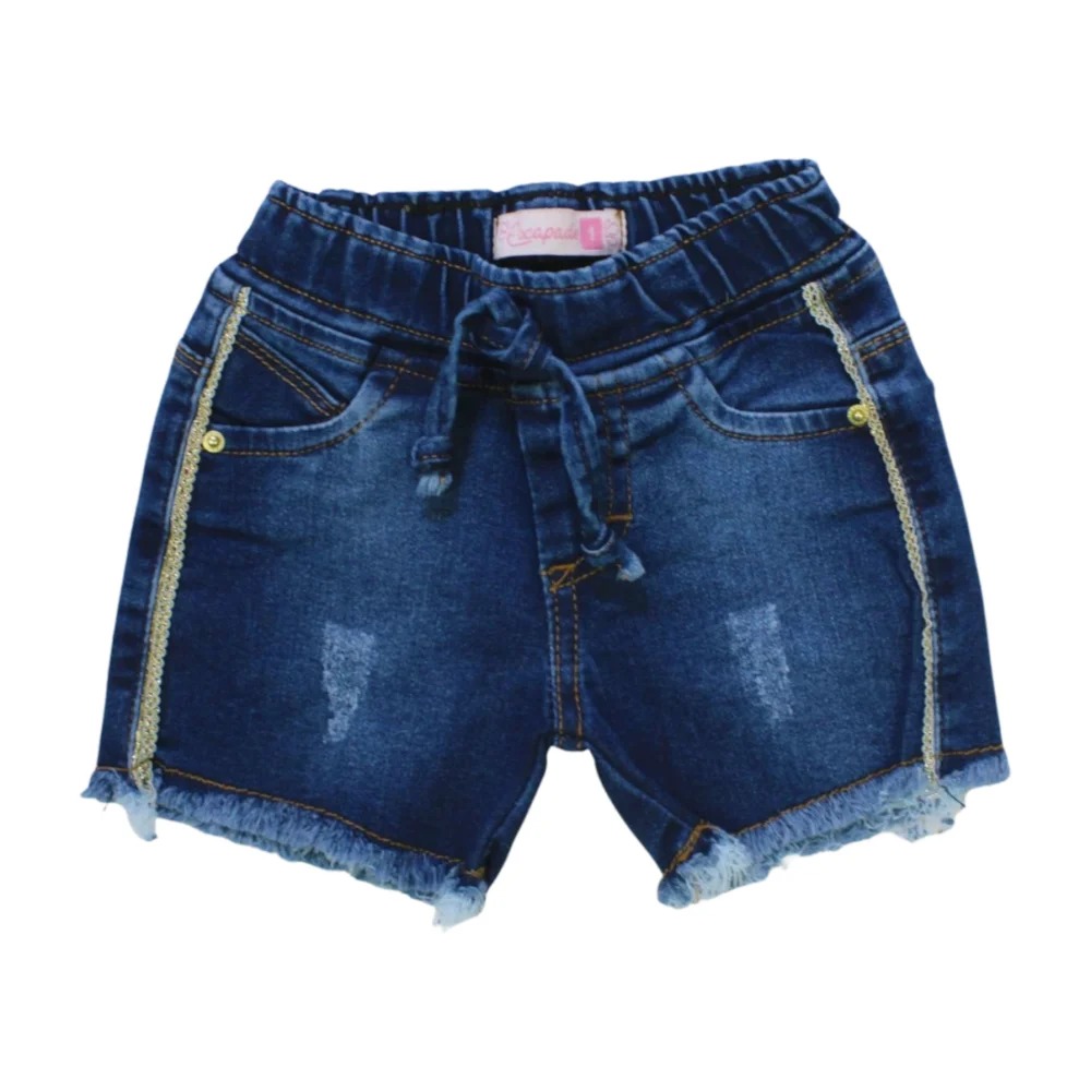 Shorts Jeans com Elástico e Barra Desfiada 2540 – Escapade
