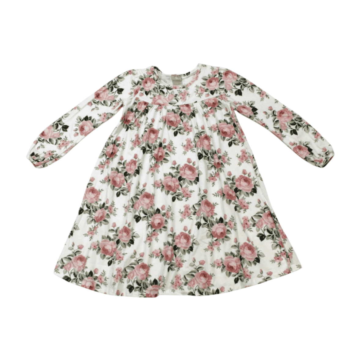 Vestido Manga Longa Estampado Rosas 2000748 – Milon