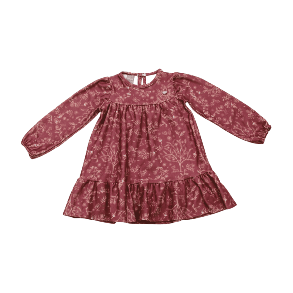 Vestido Soft Manga Longa Estampado Folhas 55907 – Brandili Mundi