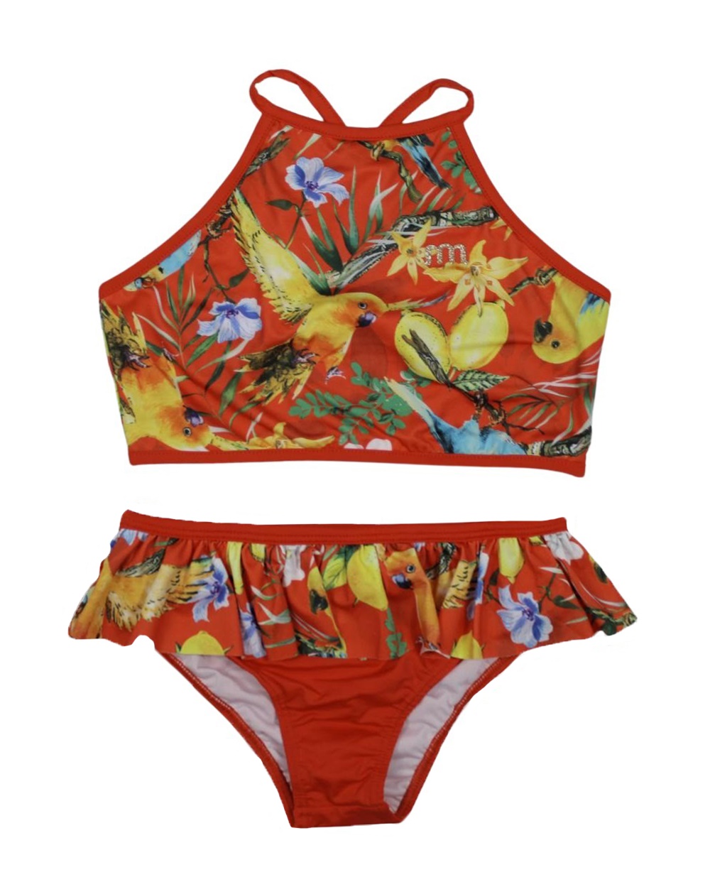 Biquini com Babado Estampado Folhas 47233 - Milli e Nina
