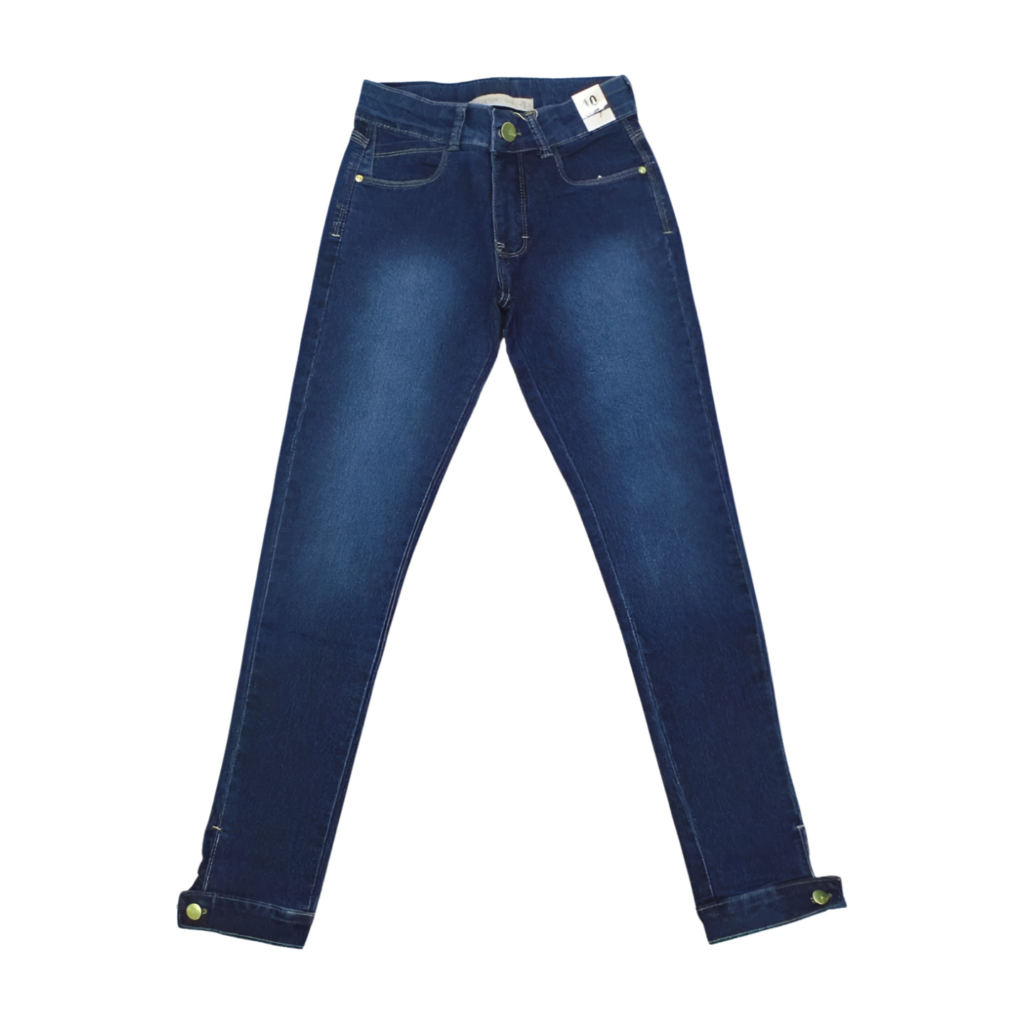 Calça Jeans Feminina com Botão na Barra 5208 - Lordan