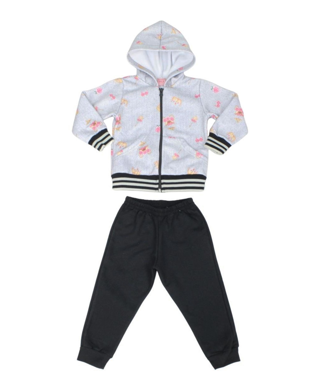 Conjunto Feminino Blusa Estampada Shine e Saia Listrada 231353 - Elian