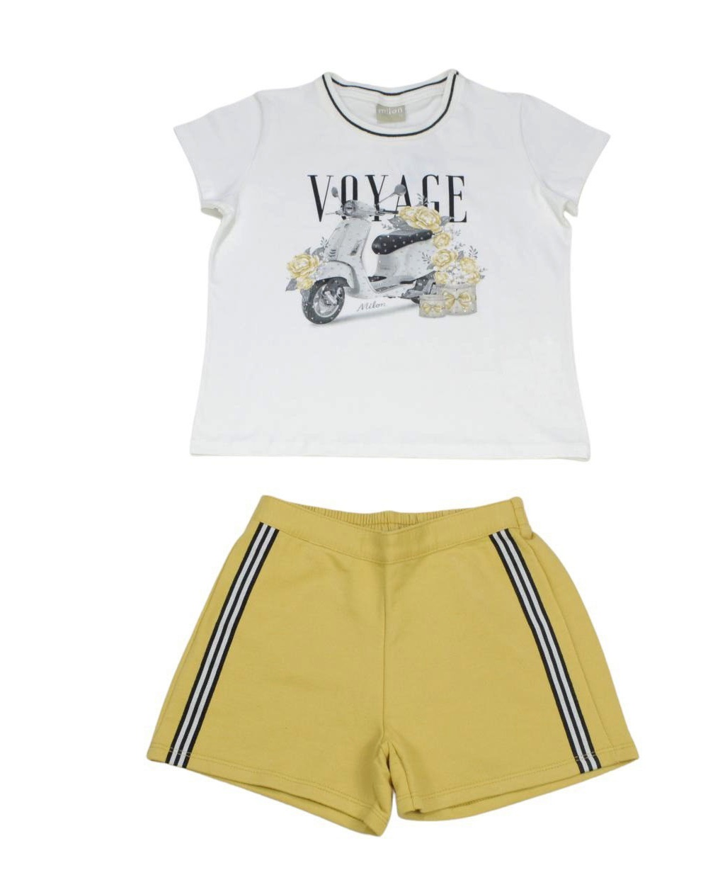 Conjunto Feminino Blusa Estampada Voyage e Shorts Moletinho 13381 - Milon