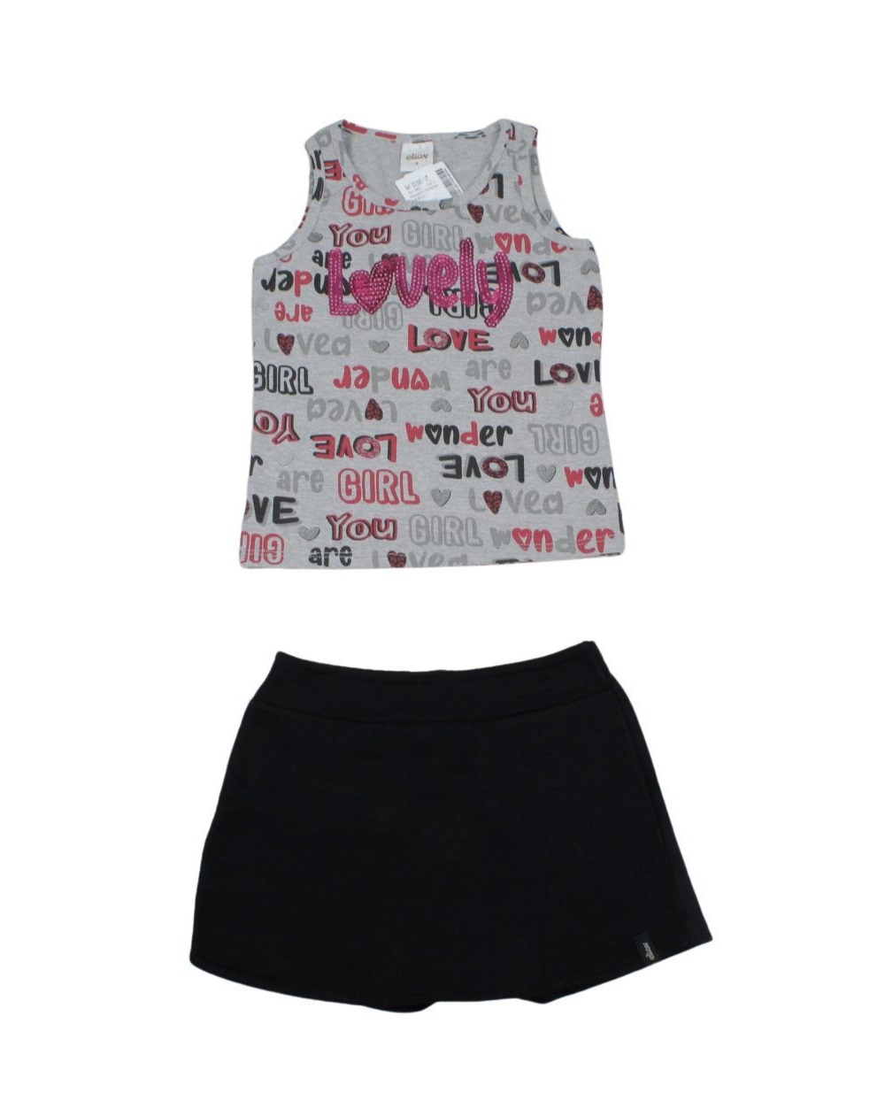 Conjunto Feminino Blusa Lovely Lantejoulas e Shorts Saia 231505 - Elian