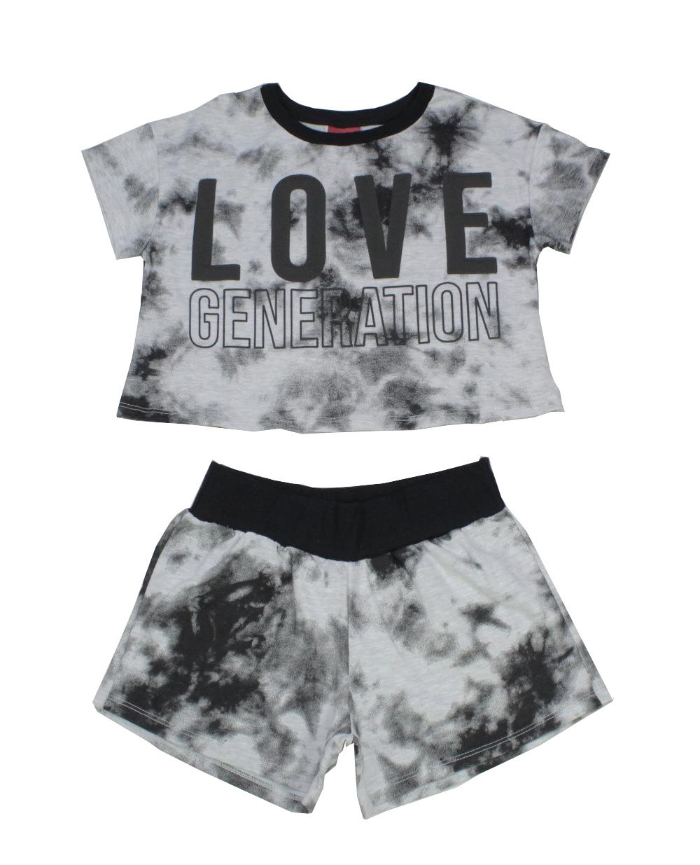 Conjunto Feminino Blusa Love e Shorts Moletinho 51539 - Amora
