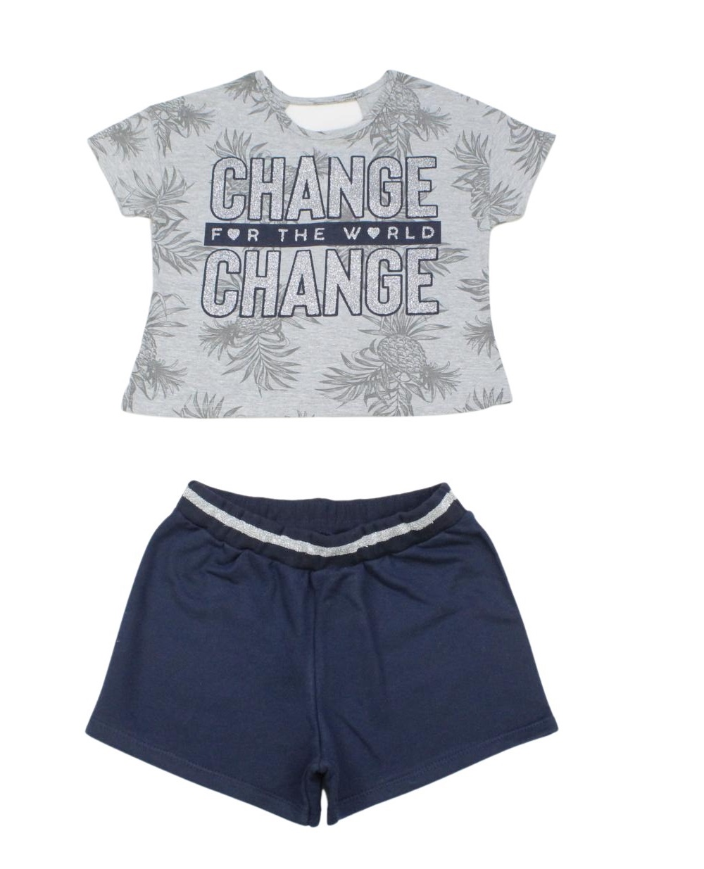 Conjunto Feminino Blusa Estampada Change e Shorts 110931 - Kyly