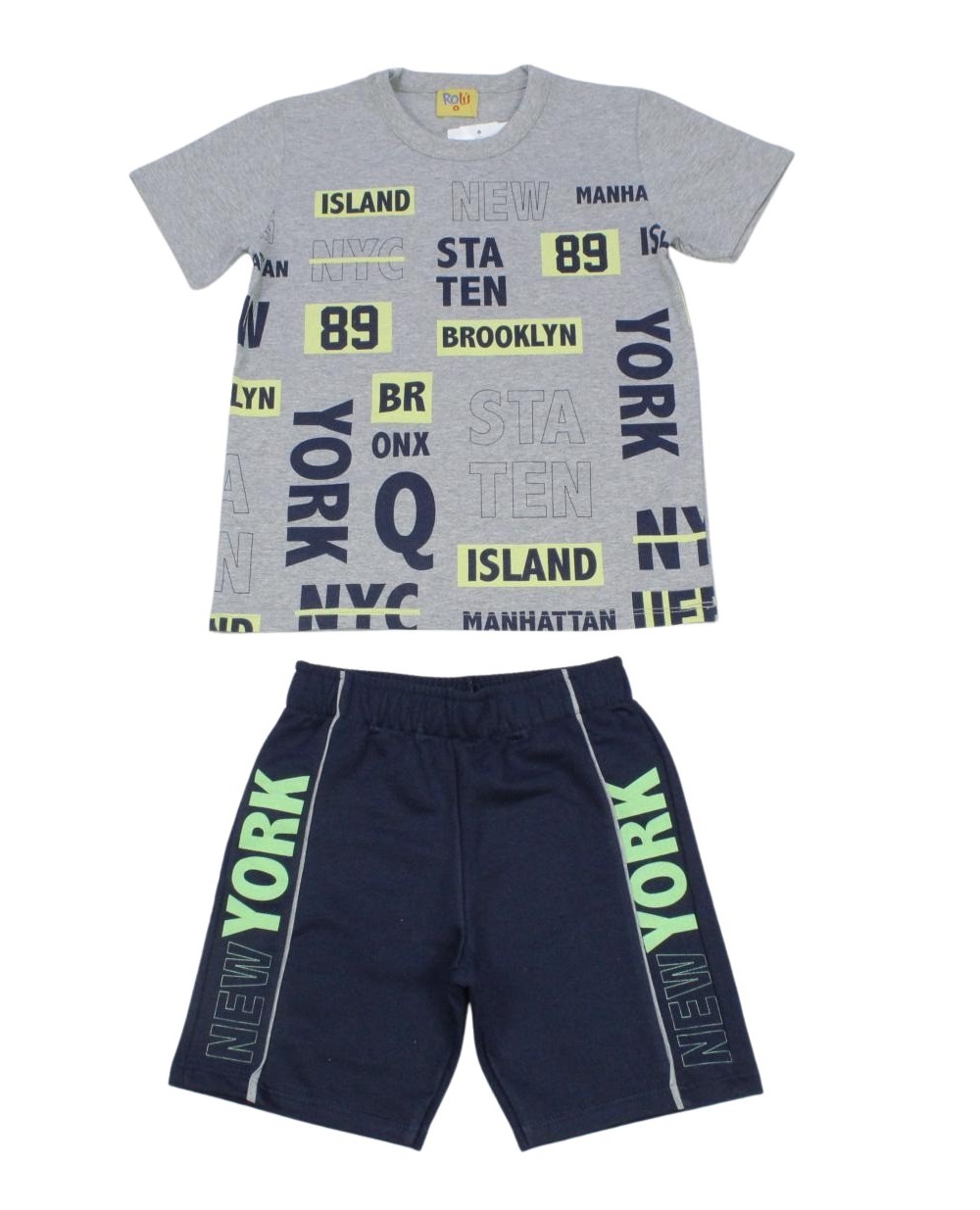 Conjunto Masculino Camiseta Estampada e Bermuda Moletinho 9655-3 - Rolú