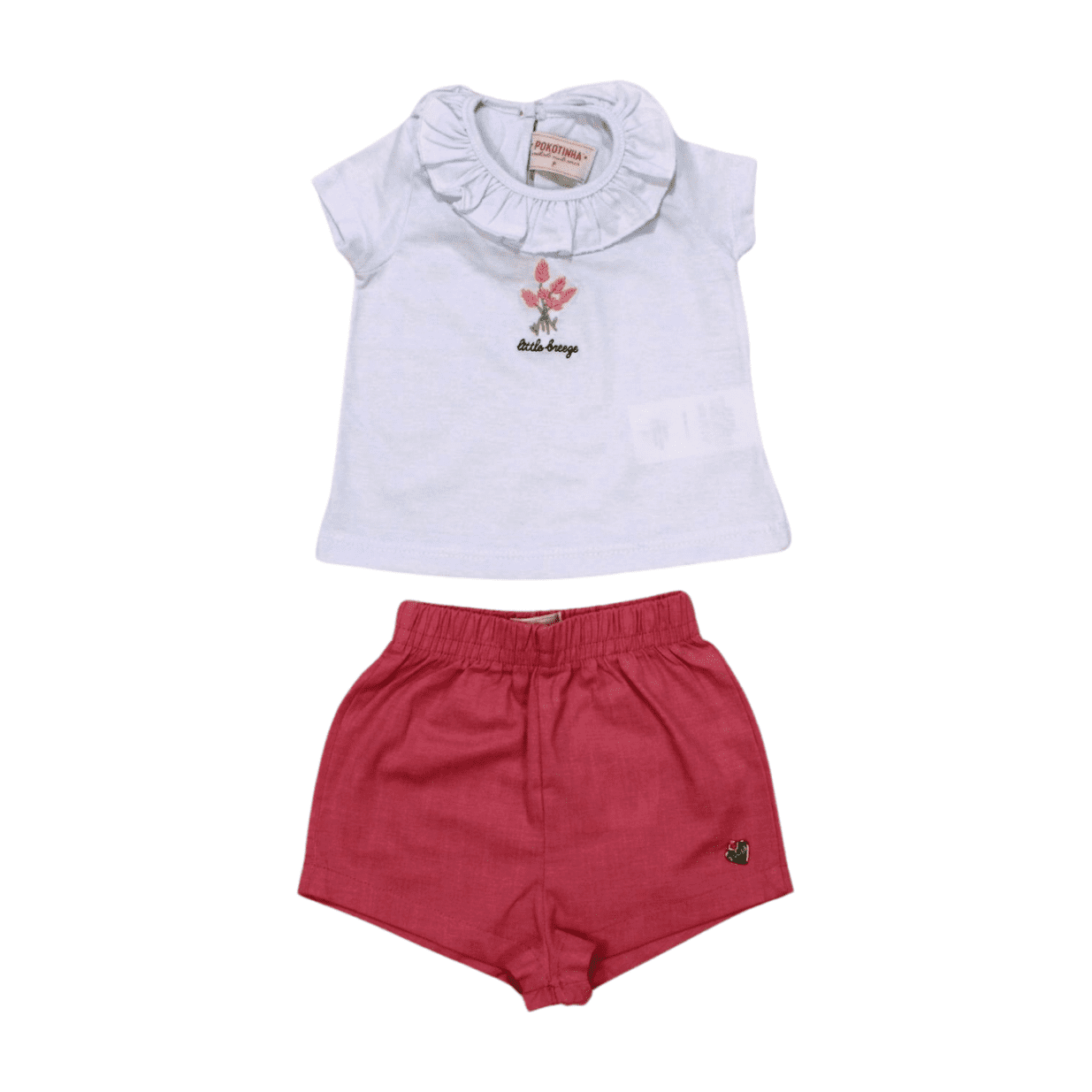 Conjunto Feminino Blusa com Gola e Shorts Tecido 7295 - Pokotinha