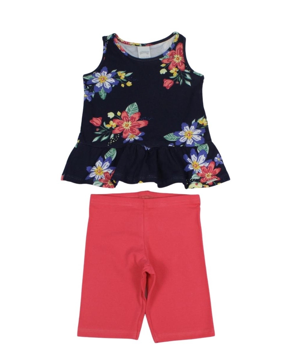 Conjunto Feminino Blusa Estampada Flores e Bermuda Cotton 11364 - Alakazoo