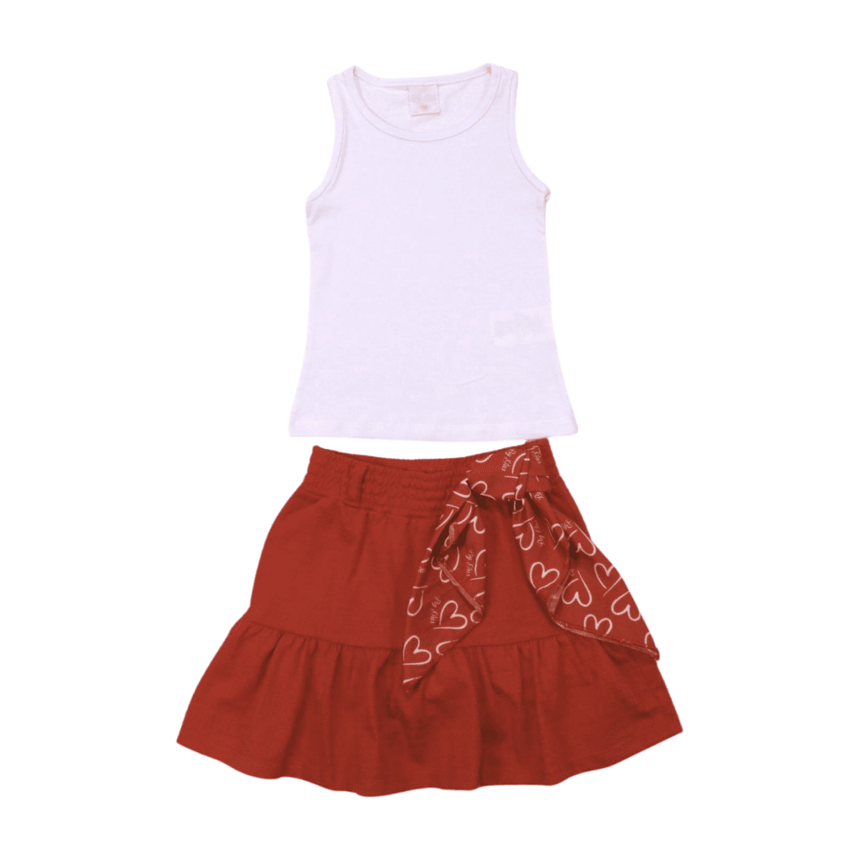 Conjunto Feminino Blusa e Saia Poá com Lenço 6787 - By Gus