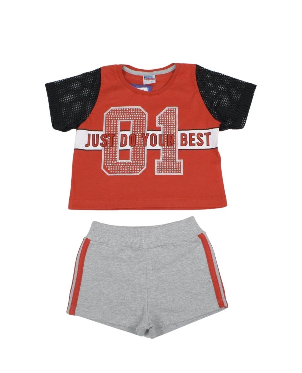 Conjunto Feminino Blusa Just Strass e Shorts Moletinho 7348 - Kiko