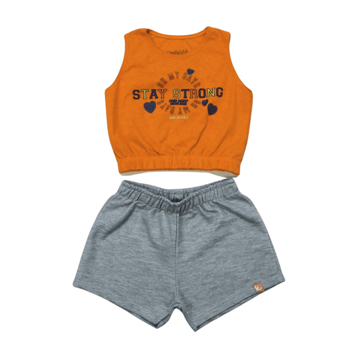 Conjunto Feminino Blusa Estampa Stay e Shorts 57091 - Kamylus