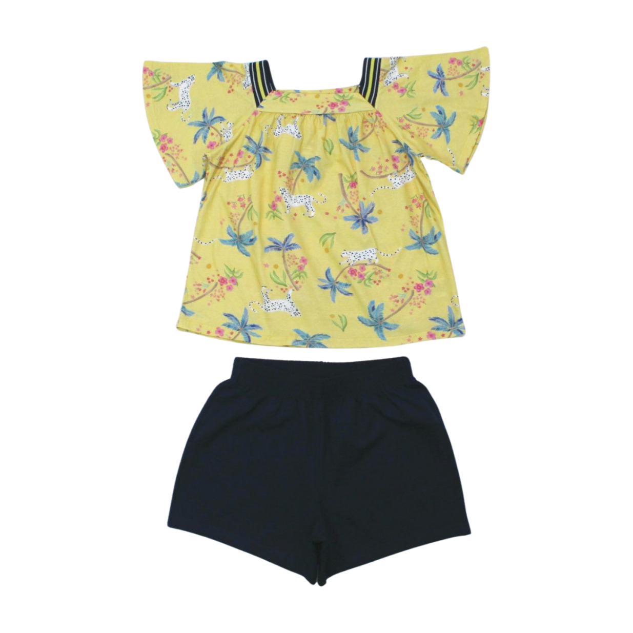 Conjunto Feminino Blusa Estampada com Retilínea e Shorts 67867 - Alakazoo