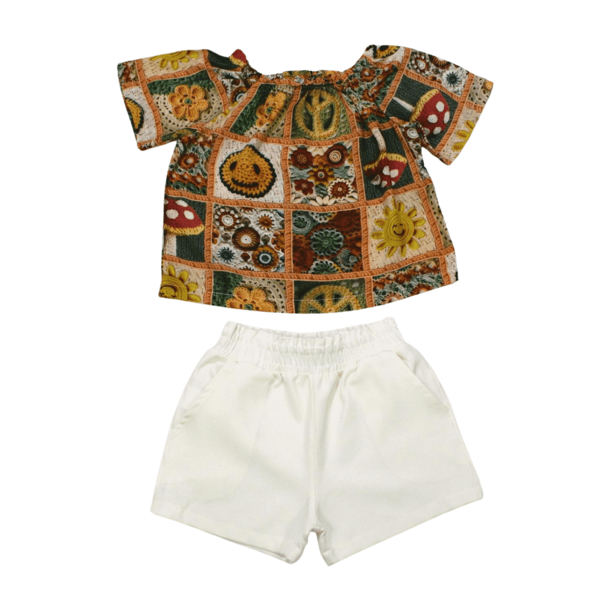 Conjunto Feminino Blusa Estampada e Shorts Tecido 385710 - Vrasalon