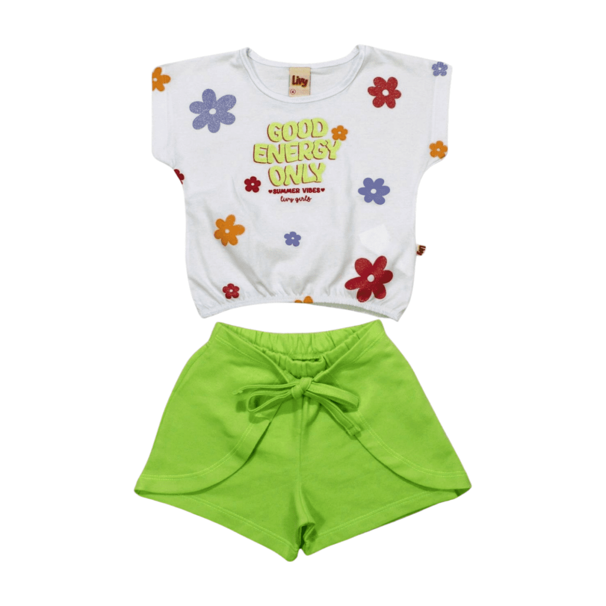 Conjunto Feminino Blusa Good Energy e Shorts Envelope 8683 - Livy