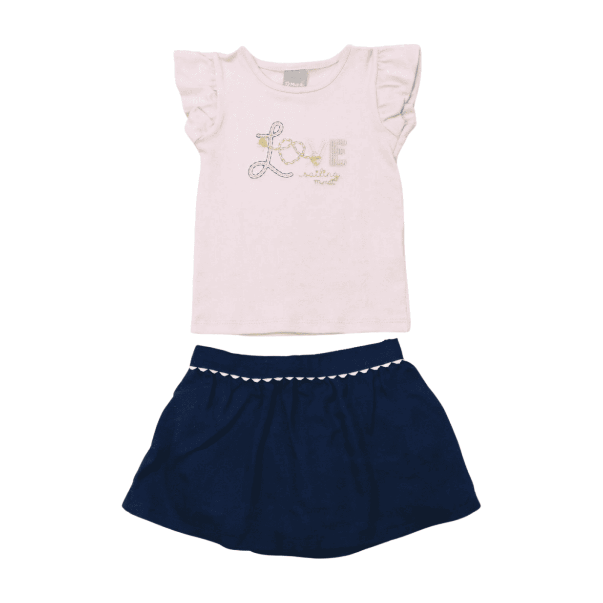 Conjunto Feminino Blusa Love e Saia Guipir 26248 - Brandili Mundi