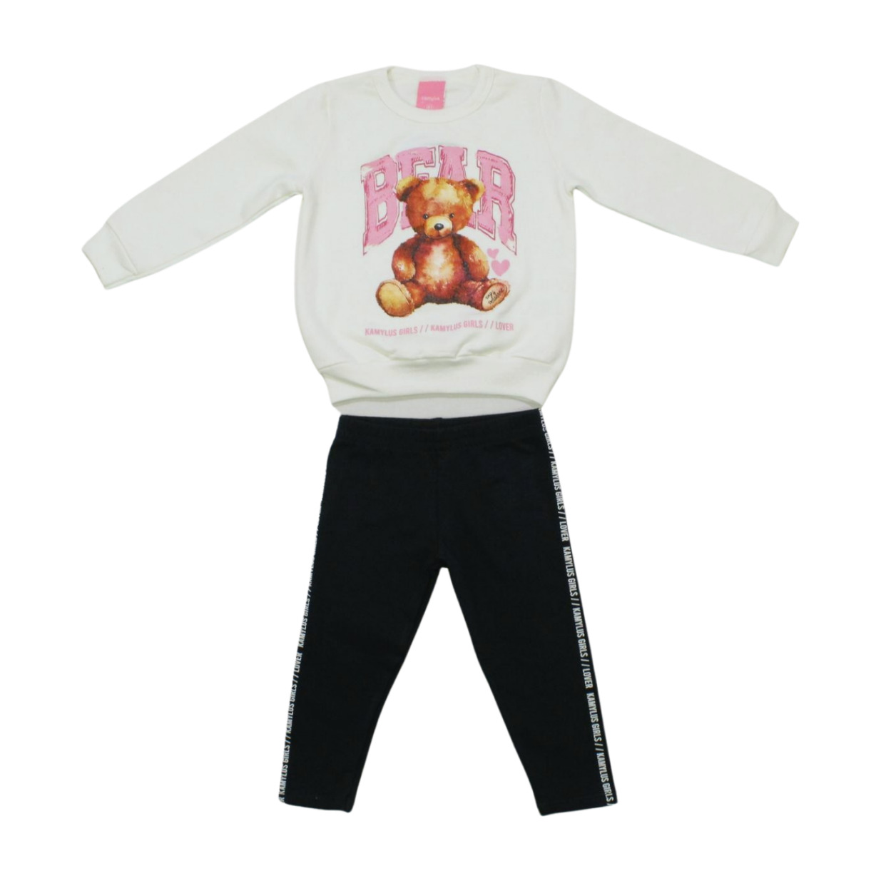 Conjunto Longo Blusa Moletom Bear e Legging 53635 - Kamylus